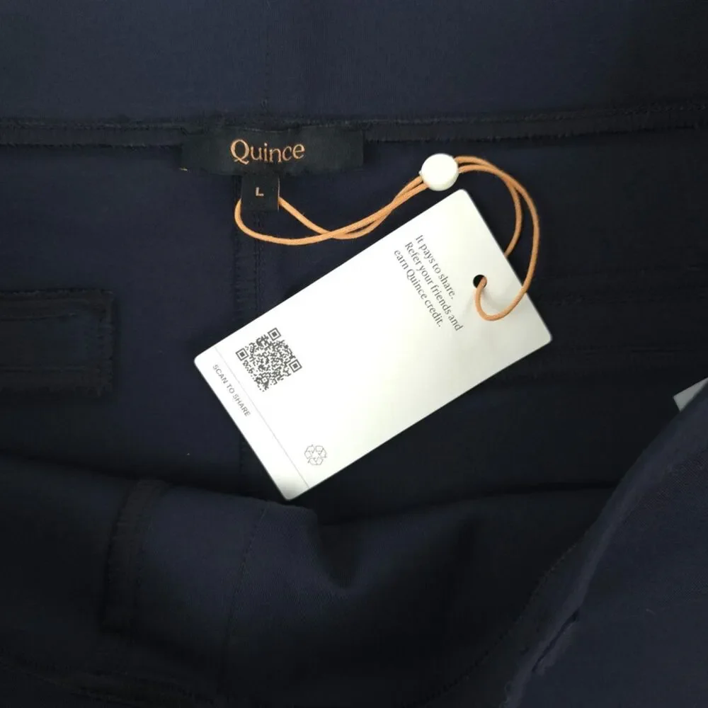 NWT Quince Ultra-Stretch Ponte Straight Leg Pants Navy Old Money Quiet Luxury - Picture 8 of 8